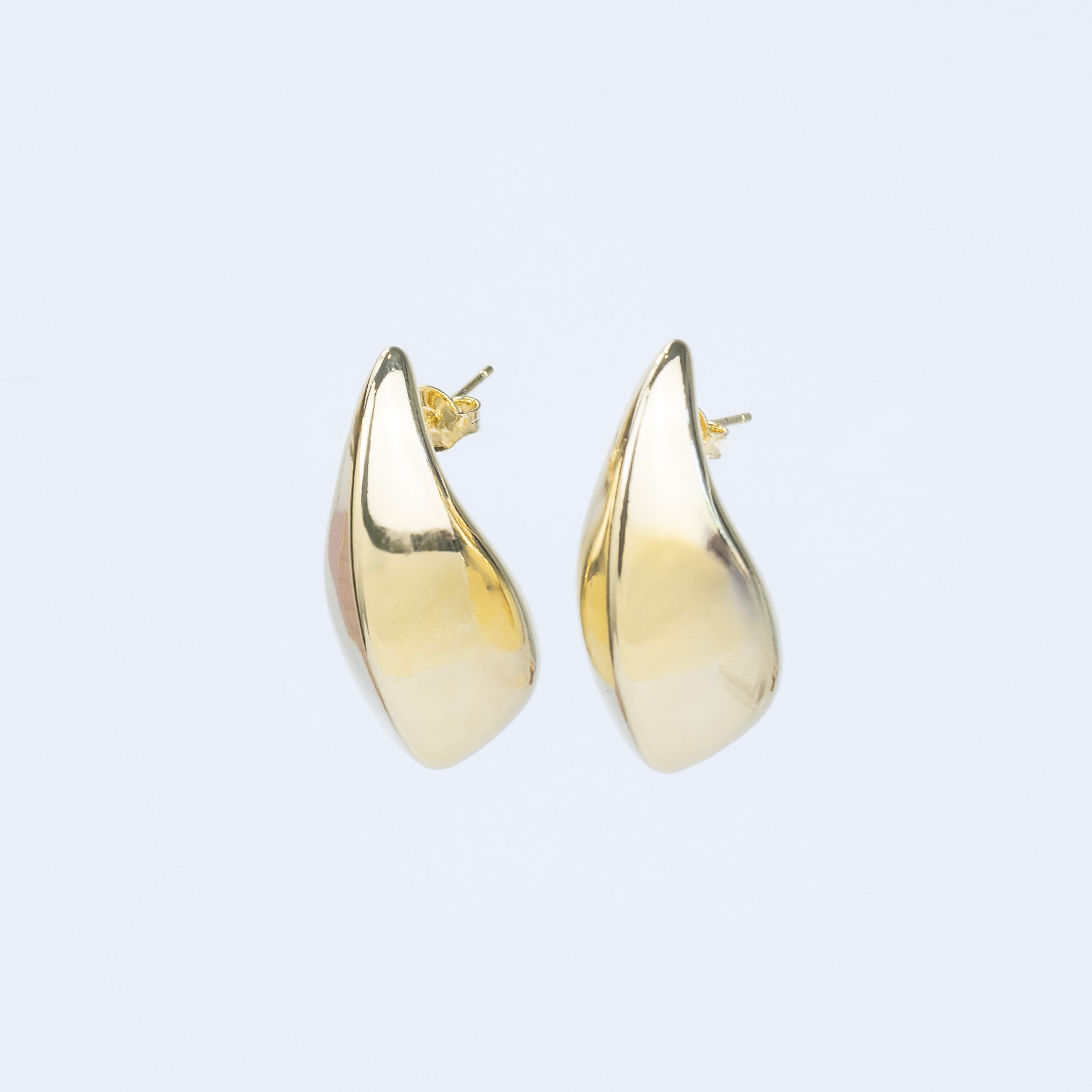 19809 Gold Chunky Drop Earring 33x16mm